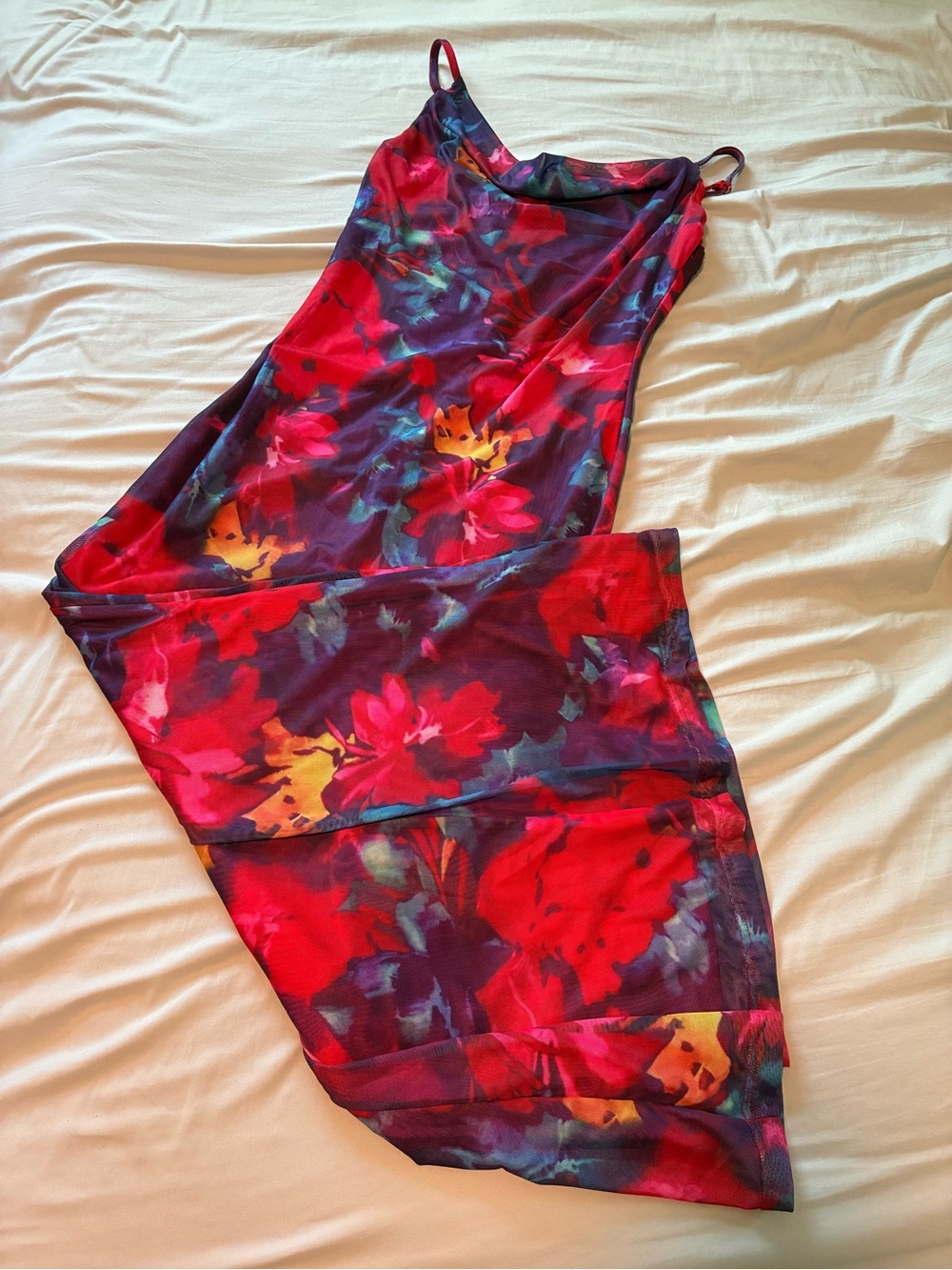 Floral Slip Maxi Dress - Red Multi